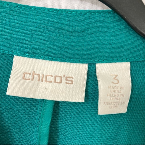 Chico's Green Lightweight Open Front Jacket size XL / 3 Office Business - Picture 2 of 8